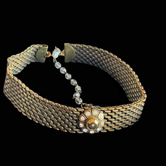 Vtg Rare Banana Bob Ox Gold Aurum Choker Necklace - Picture 3 of 5